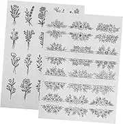 TEHAUX 2 Sheets Unique Water Soluble Embroidery Stabilizer with Patterns for DIY Projects Soft Tearable for Stick and Stitch Tiny Patterns for Creative Embroidery Techniques