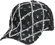 [Rungion] Bling Rhinestone Baseball Cap for Women Men Shiny Denim Visor Cap Adjustable Sparkling Summer Sun Hat