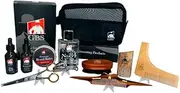 GBS Sandalwood Beard Essentials - Comes with Doppler Travel Bag, Face/Beard wash, Balm, Oil, GBS trimming shears, Wood Pick, No.84 Cologne, Shaping Comb, Two Style Mustache combs, and Travel Pouch!