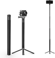 100cm Invisible Selfie Stick, 1/4 Inch Extended Monopod Pole, Lightweight Extended Selfie Stick, 29-100cm Adjustable, for Action Cameras