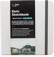 Etchr Sketchbook 6” Square - Cold Press Mixed Media 100% Cotton Sketchbook - Hardcover Sketchbook - 6”x6 with 52 Pages