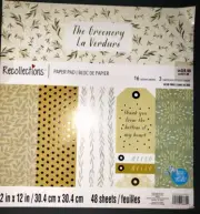 NEW 12 X 12 TEXTILE TEXTURES SCRAP BOOKING PAPER BOOK 48 SHEETS 3 EACH ACID FREE