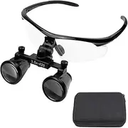 Dental Surgical Loupe Binocular Magnifier Magnification Working Distance 320-420mm Burgundy Sport Frame
