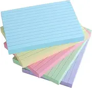 A6 Index Cards, Ruled Record Card- 5 Colors (400 Sheets) Revision Cards Flash Cards, Ruled Index Papers Assorted Neon Colours Record Cards