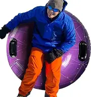Snow Sled, Reusable Inflatable Snow Sled with Handle, Portable Snow Sledding Tube, Funny Winter Outdoor Fun Toys for Family Activities, Outdoor Activities