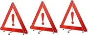JECOMPRIS Highway Road Reflectors 3pcs Emergency Triangle Signs Safety Triangles