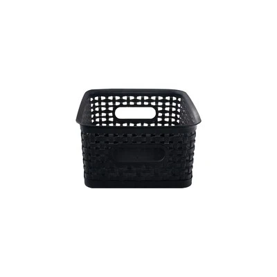 Advantus Plastic Weave Bin Black Small 36000