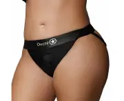 Shots Ouch Vibrating Strap On Panty Harness W/open Back Black Xl/xxl