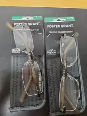 Foster Grant +1.75 Reading Glasses with Soft Case- Crystal Vision Blake