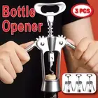 3x Wine Bottle Opener Corkscrew Set Kitchen Bar Tools Easy Opening Gift for Home
