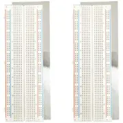 2 Pack Premium Solderless Breadboard, 830 Tie Points, RoHS Compliant, 6.5"x2.1"