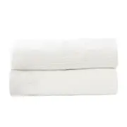 2pc Renee Taylor Bath Sheet/Towel Set Cobblestone 650 GSM Cotton Ribbed White