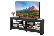 Giantex 3-Tier TV Cabinet Entertainment Units w/Storage Shelves Home Office Console Table Black