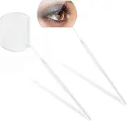 2 Pieces Lash Mirror for Eyelash Extensions Large Square Stainless Steel Eyelash Mirror Lash Tools(White)