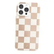 Checkered Phone Case for iPhone for Women - 16 Pro Max Nude Vibe Checkered