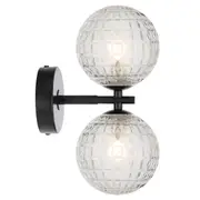Modern Felton Up Down Wall 2 Lights Prism Clear Glassware Lighting Telbix