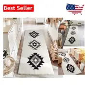 Elegant 24x60 Geometric Bath Mat - Plush Bohemian Runner for Any Room