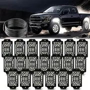 20 Pods 540 LEDs Five Side White Rock Lights with 11yd/10M Extension Wire,6000K Super Bright Underglow Light,27 LEDs,Waterproof IP67,360°Full Angle Illuminate Rock Lights for Trucks UTV ATV SUV Boats