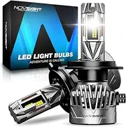 NOVSIGHT H4 LED Headlight Bulbs - 40000LM 130W H4 Headlight Bulbs with Fan,700% Brightness 6500K White Light LED Bulb,Plug and Play,IP68 Waterproof, Pack of 2