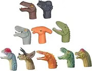 CORHAD 10Pcs Cartoon Dinosaur Finger Puppets Set Creative Plaything for Safe Material Lightweight Finger for Storytelling and Communication Skills Development
