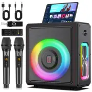 JYX MS75 Portable Speaker Karaoke 2 Microphones LED Bluetooth New Condition