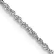 18K White Gold 16 Inch 1.1mm Singapore With Spring Ring Clasp Chain