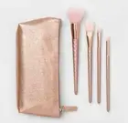 5pc Gift Set Contour Cosmetic Makeup Brush & Bag Set Rose Gold Target Beauty