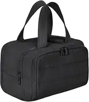 [mivceklw] Adorable Makeup Bag, Makeup Bag with Compartments, Cosmetic Case with Handle, Makeup Storage Bag, Travel Bag Large Capacity Organizer Bag with Compartments for Toiletries Makeup Cosmetic, Black,