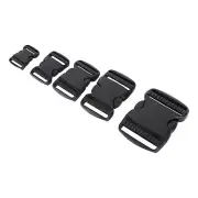 5PCS Black Plastic Side Quick Release Buckle Clip Cord Strap Backpack Bag DIY YA