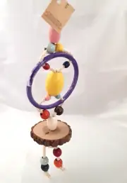 bird toys cockatiel hanging wood beads rope Rings 16" Quaker Parrot Birds Wood