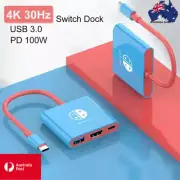 Switch Dock 4K HDTV USB C Hub Adapter, Portable Docking Station for Nintendo, PC