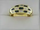 2.40Ct Princess Cut Lab Created Sapphire Ring Band 14K Yellow Gold Plated