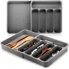 Expandable Cutlery Drawer Organizer Adjustable 6-Slot Kitchen Utensil Tray