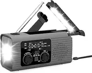 Solar Hand Crank Radio, Portable AM/FM/NOAA Radio, Crank Radios Radio Flashlight 3 Way Charging Survival Radio for Travel Long Road Trips Camping Hiking