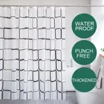 XSTORE2 WHITE GRID WATERPROOF SHOWER BATHROOM CURTAIN WITH H