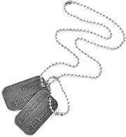 Wolverine Logan Double Sided Dog Tags on 20 Inch Chain for Costume Cosplay Prop, Stainless Steel Military Dog Tags