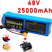 48V 25Ah 13S3P Li-ion Battery BMS Electric Bicycle XT60+DCPlug+54.6A Charger Hot
