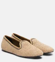 [Brunello Cucinelli] Brunello Cucinelli Monili raffia loafers AU 7 neutrals