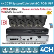 Hikvision 4CH 4K NVR ColorVu Security CCTV System 8MP IP Camera MIC Audio PoE AU