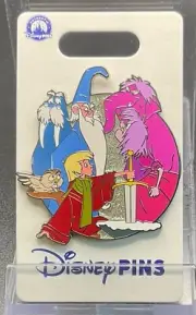 Disney 2025 Sword in The Stone Merlin Madam Mim Arthur Archimedes OE Pin