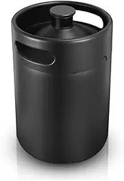2L/3.6L/5L Beer Barrel Mini Keg, Matte Black Home Brewery Growler Kegs Brewing Craft Beer Equipment Portable Home Camping Picnic(2L)
