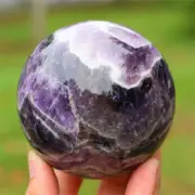 Natural Dream Amethyst Carved Ball Reiki Crystal Sphere Christmas gift XQ2888