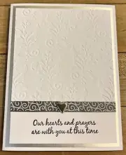 Handmade Sympathy Greeting Card~Stamped~Hearts and Prayers