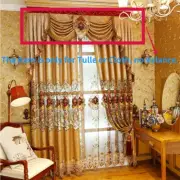 European Luxury Chenille Curtains Blackout Hollow Tulle Sheer Drape Eyelets