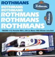 1/12 Decals for PORSCHE 956 K L24H LE MANS 1982 WINNER ICKX/BELL DECAL TBD288
