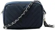 [AOSSTA] Women's Cross-Body Bag Designer Quilted Shoulder Bag for Women Handbag Tassel With Chain Strap