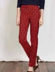 Boden Richmond Navy Red Patterned Ankle Pants 10L NWT