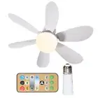 Ceiling Fan LED Light E27 Socket Fan Light Remote Control with Extender (White)