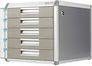 Office Desk File Cabinets and Data Cabinets with 5 Drawers with Locks, Aluminum Alloy Multi-Layer Drawers, Used for A4 Paper, Magazines, Documents and Documents (Size : 31.5×35×29.8cm)
