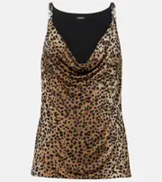[Versace] Versace Medusa '95 leopard-print draped top AU 16 brown